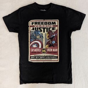 Cap America Vs Iron Man Tshirt Size S Official Marvel Civil War Graphic Tee